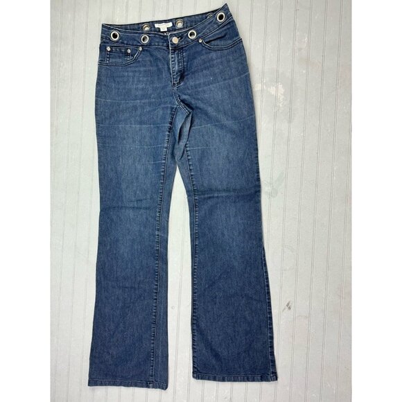 Boston Proper Size 4 Womens Jeans Boot Cut Stretch Low Rise Dark Wash - Picture 1 of 4